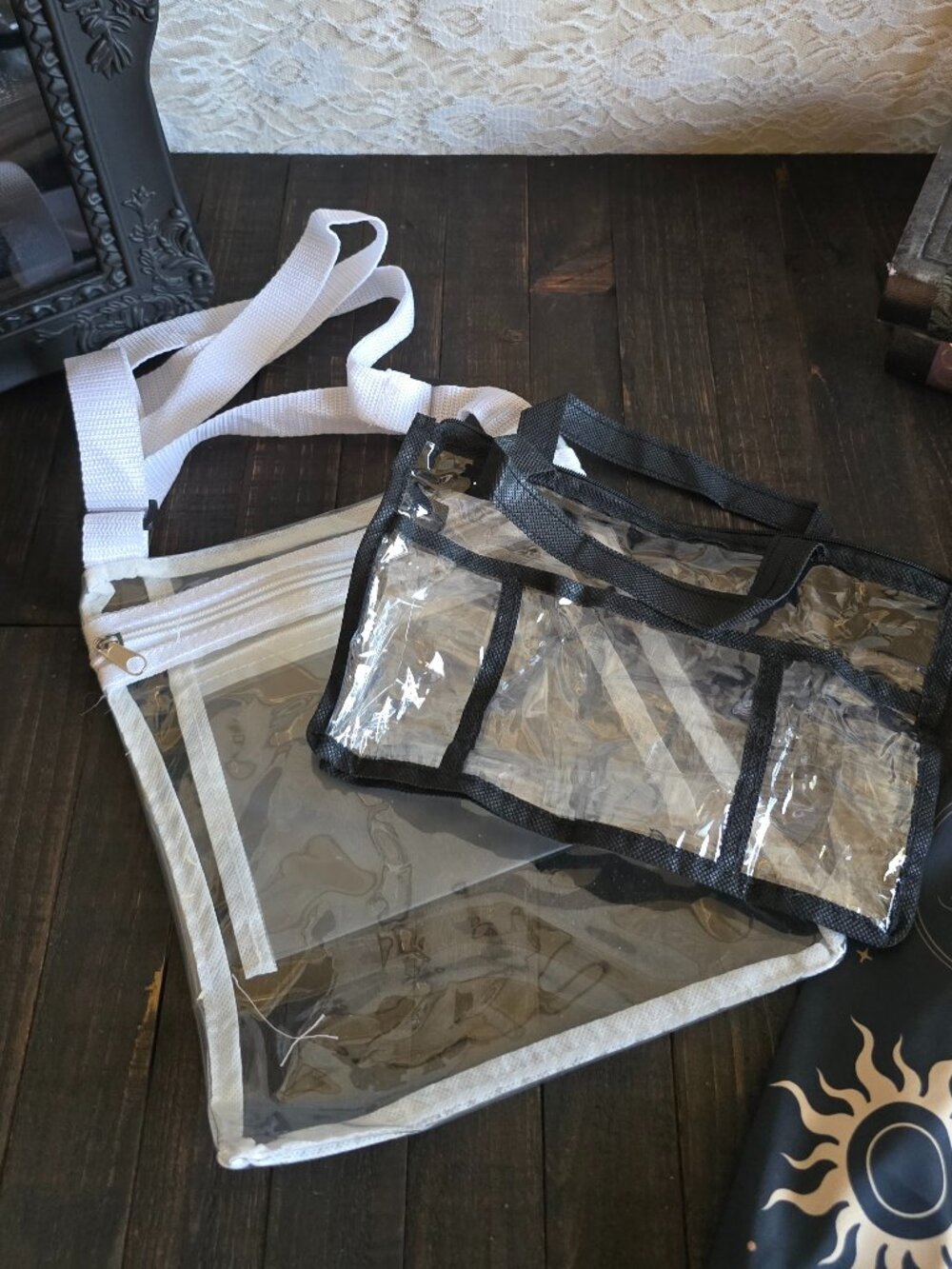 Clear Plastic Stadium Bag Set - Crossbody - Festival - Games - Clear Purses